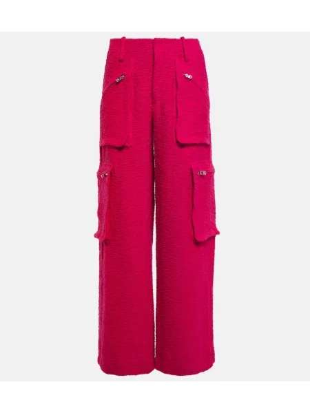 Spodnie cargo Amiri z wysoką talią różowe