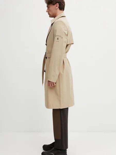 Maison Margiela trencz z bawełną brązowy
