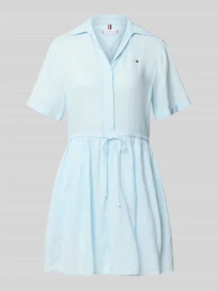 Rozkloszowana sukienka casualowa z czystego lnu Tommy Hilfiger