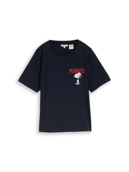 TOM TAILOR Tricou albastru închis / roșu intens alb