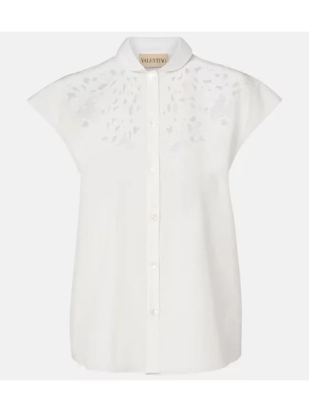Cămașă Valentino din dantelă alb
