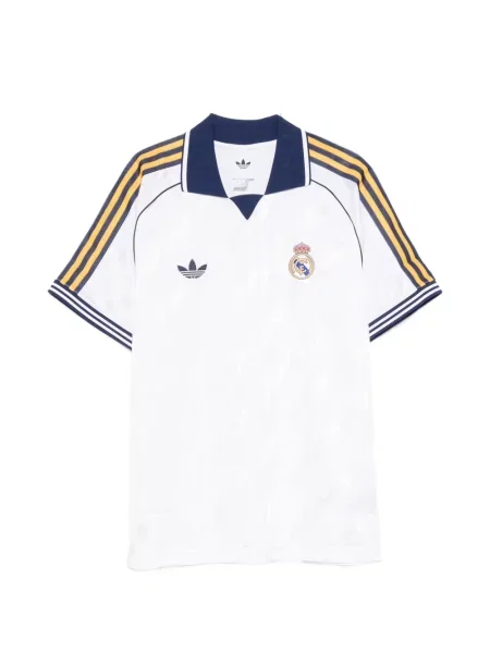 Hímzett csíkos póló Adidas fehér
