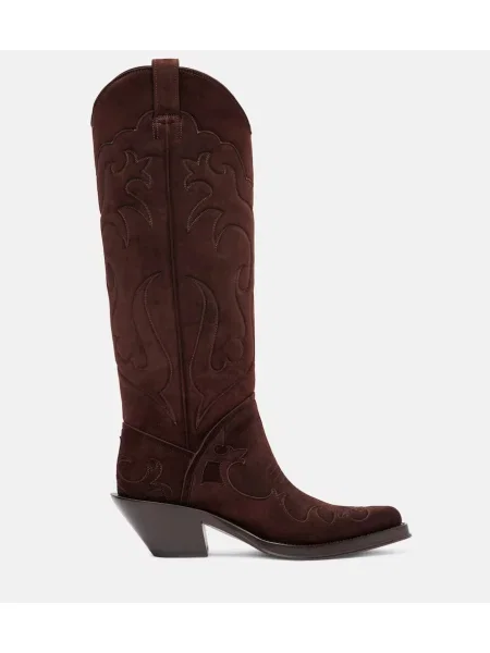 Botine Gabriela Hearst din piele de căprioară cowboy maro