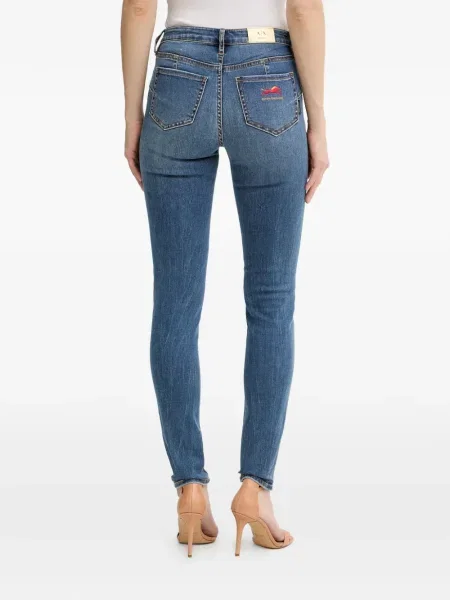 Blugi Armani Exchange cu broderie albastru