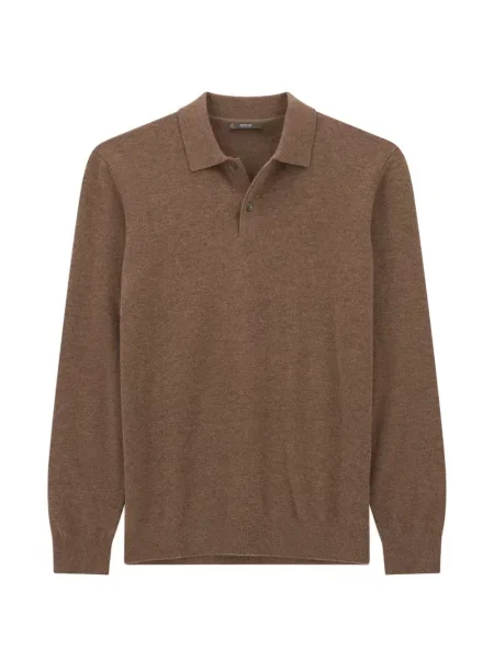 Tricou polo Boggi Milano de lână maro