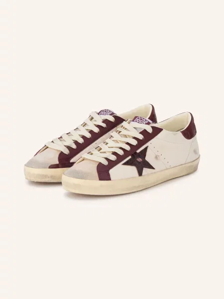 Golden Goose Sneakersy Super-Star / tmavě červená béžová
