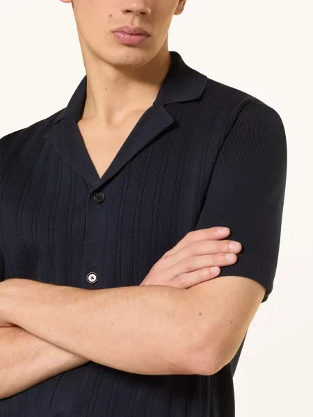 Boss Pletená Košile Neri Slim Fit tmavě modrá