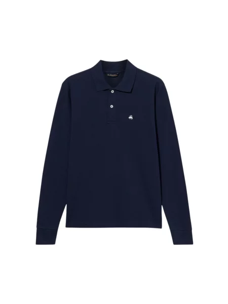 Koszulka polo Brooks Brothers pikowana niebieska