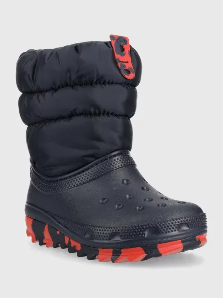 Śniegowce juniorskie Crocs Classic Neo Puff navy gum granatowe