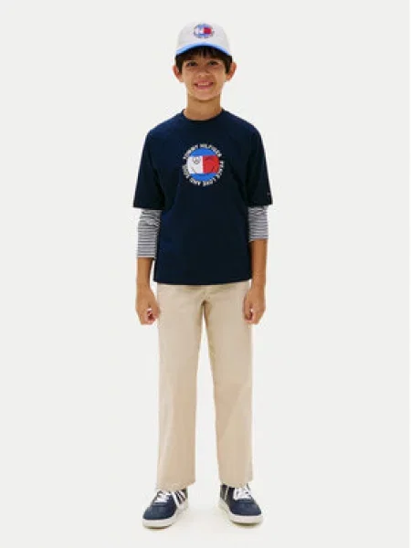 Tommy Hilfiger Póló Smiley Flag Sötétkék