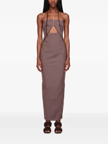 Rochie maxi Rick Owens fără bretele roșu