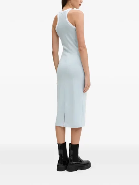 Rochie din denim Karl Lagerfeld Jeans cu imagine albastru
