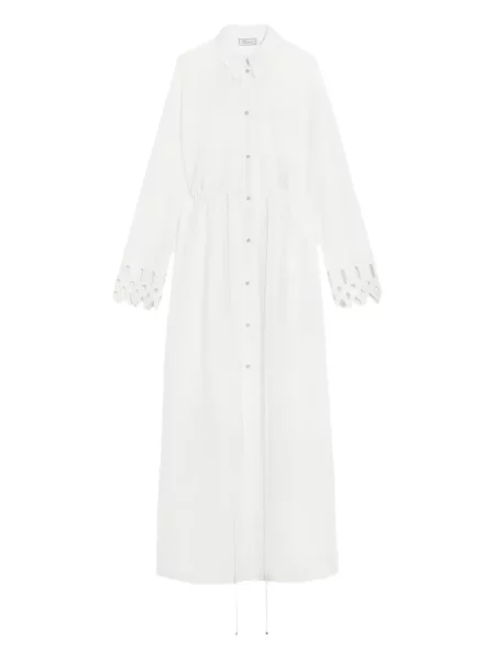 Rochie tip cămașă Blumarine lungă de costum alb