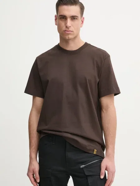G-Star tričko Essential loose hnědé
