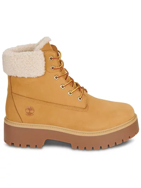 Impermeabil pantofi Timberland din nubuc cu platformă bej