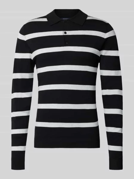 Sweter z dzianiny z kołnierzykiem polo model VERO' Mcneal czarna