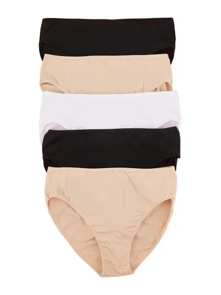 Trendyol Curve Spodnje hlačke nude / črna bela