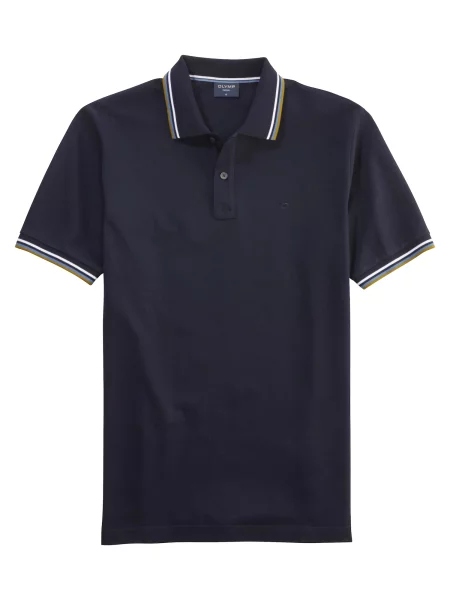 OLYMP Tricou albastru marin / albastru deschis / oliv alb
