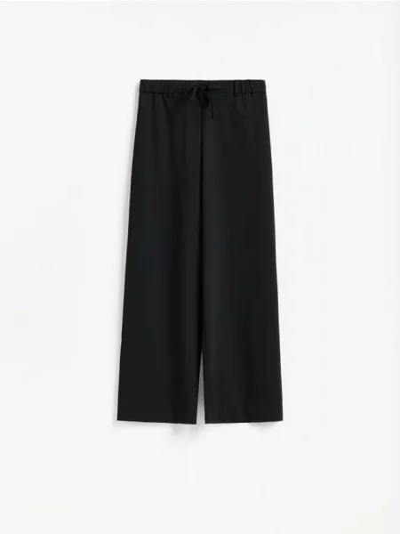 Reserved Pantaloni cu șnur decorativ negru
