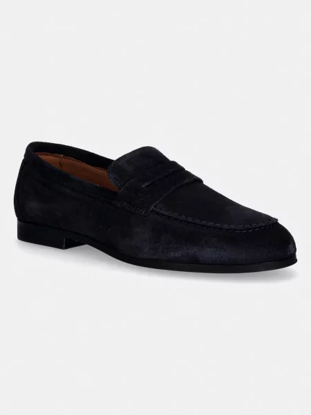 Tommy Hilfiger ženski semiš loaferji FLEXIBLE SLIM SUEDE LOAFER modra