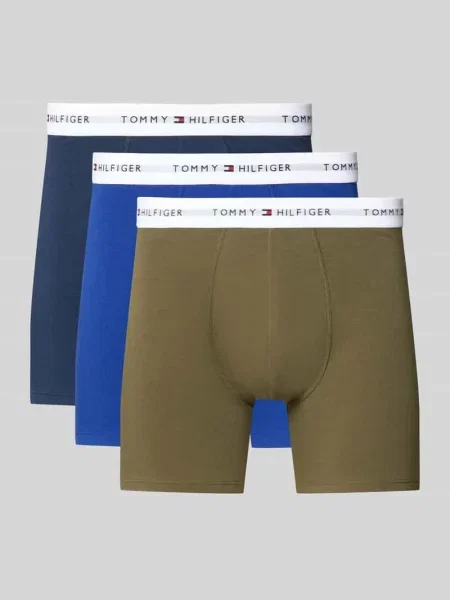 Spodnie z mieszanki bawełny w zestaw 3 szt. Tommy Hilfiger czarne