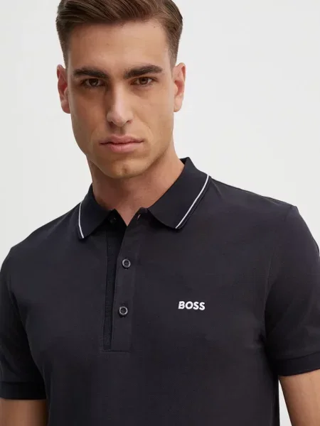 Boss Green polo de marin neted albastru