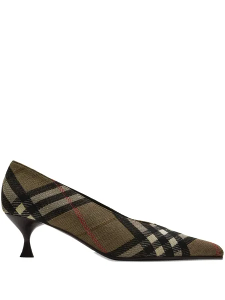 Pantofi cu toc Burberry în carouri maro