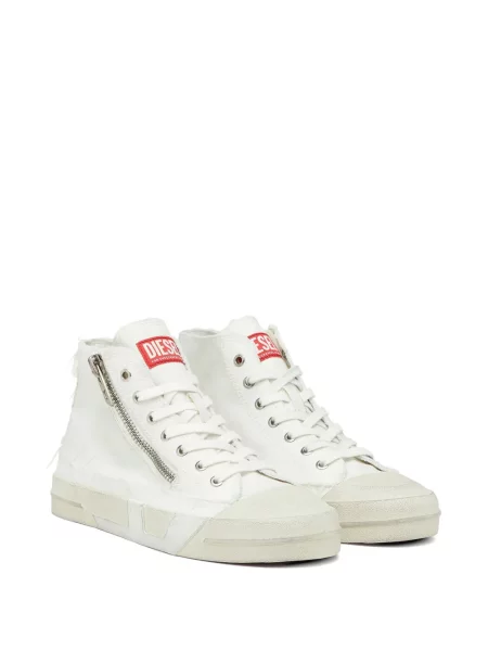 Sneakerși Diesel din canvas alb