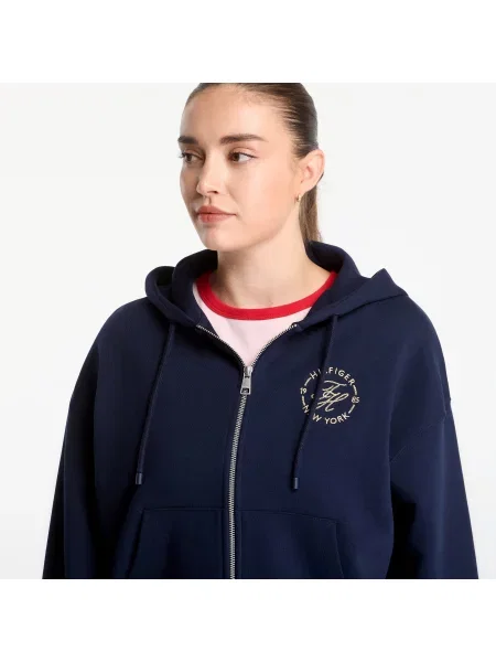 Φούτερ Tommy Hilfiger Roundal Zip-Up Hoodie Dark Night Navy L ναυτικό