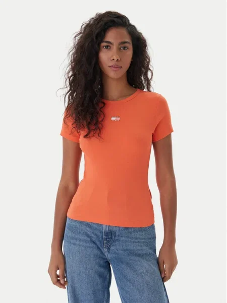 Тениска Tommy Jeans оранжево