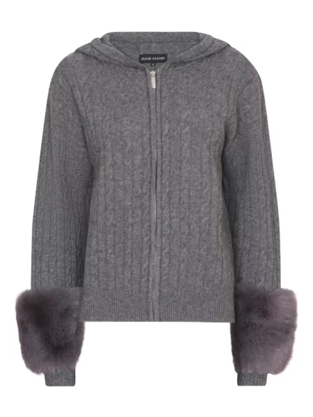 Dzianinowy kardigan Izaak Azanei szary