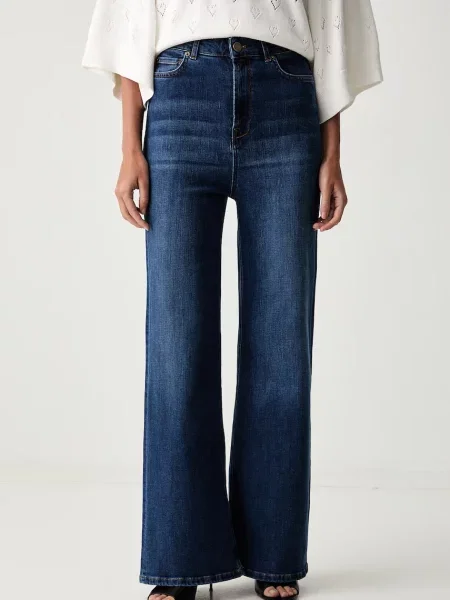 Twinset blugi straight pentru femei albastru