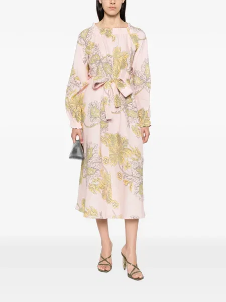 Rochie La Doublej cu model floral cu imagine roz