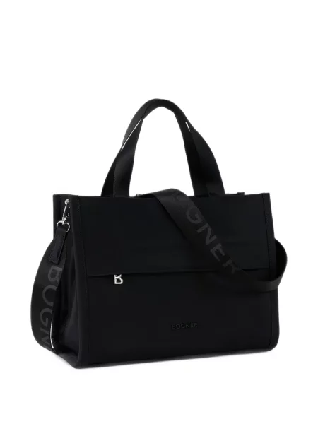 Geantă shopper Bogner cu bretele cu autograf negru