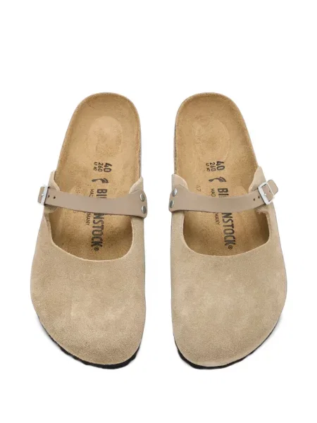 Papuci tip mules Birkenstock din piele de căprioară