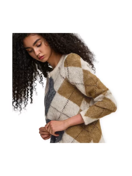 Cardigan Only cu model argyle bej
