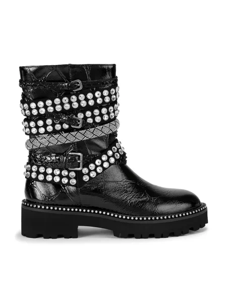 Kurt Geiger London cizme de piele Multi Strap Flat Boot cu platformă negru