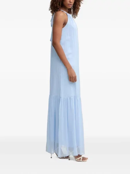 Rochie maxi Haveone cu gât halter albastru