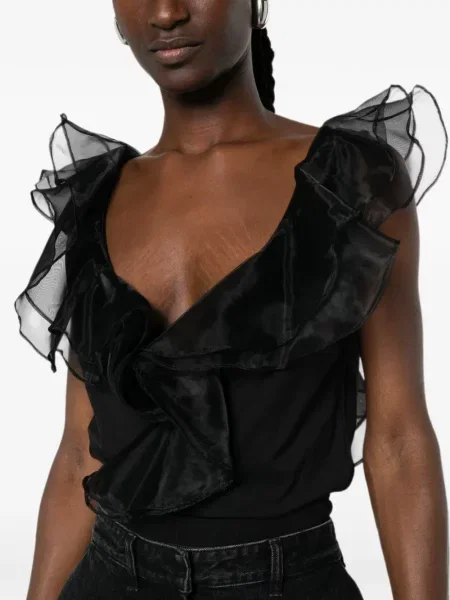 Top Twinset fără mâneci negru