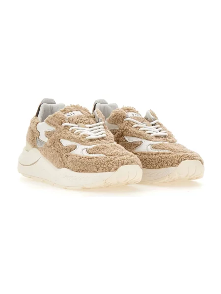 Sneakersy D.a.t.e. skórzane typu teddy beżowe