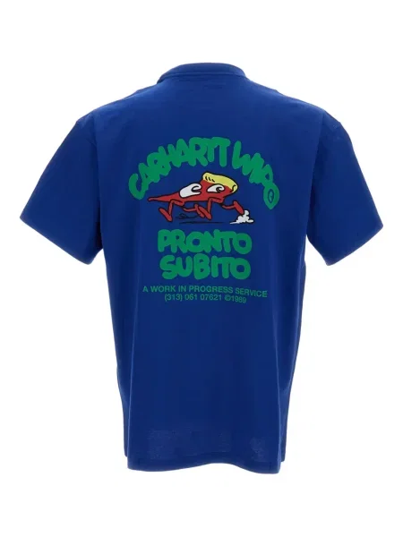 Tricou Carhartt Wip cu decolteu rotund albastru