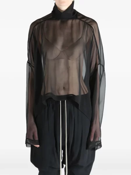 Bluză Rick Owens transparente negru