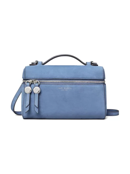 Torebka Tory Burch zamszowa niebieska