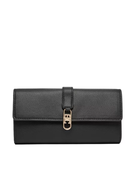 Novčanik Tommy Hilfiger Th Libre Large Flap Wallet crna