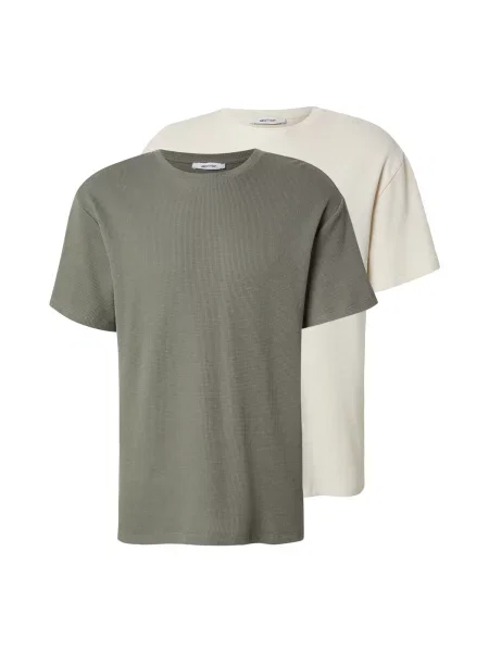 ABOUT YOU Tricou Milo crem / închis gri