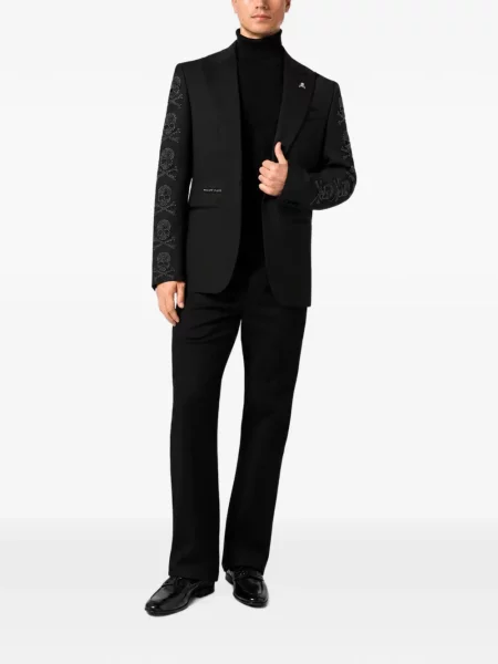 Sacou Philipp Plein cu strasuri negru