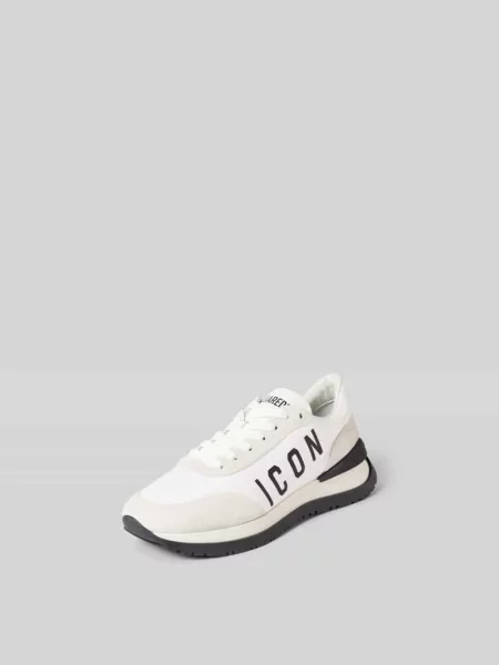 Sneakersy z mieszanki skóry Dsquared2 białe