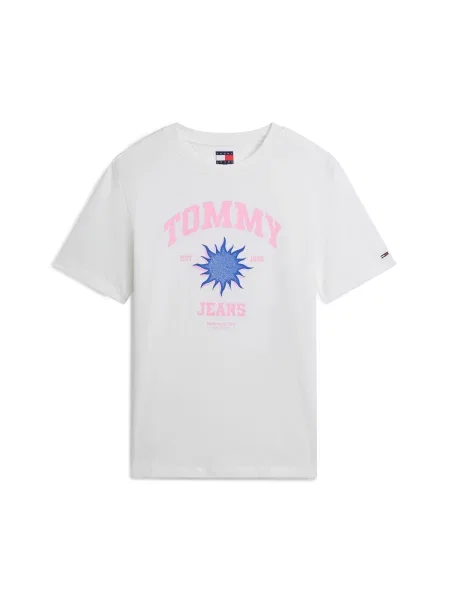 Tommy Jeans Tricou NOVELTY albastru regal / roz deschis alb