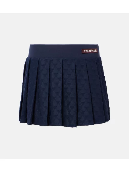 Polo Tory Burch din jacard plisat albastru