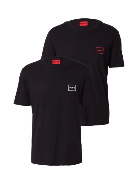 HUGO Tricou Dugopak roșu alb negru